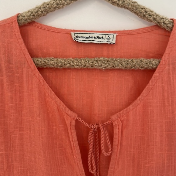 Abercrombie long sleeve orange small top blouse - Picture 3 of 4